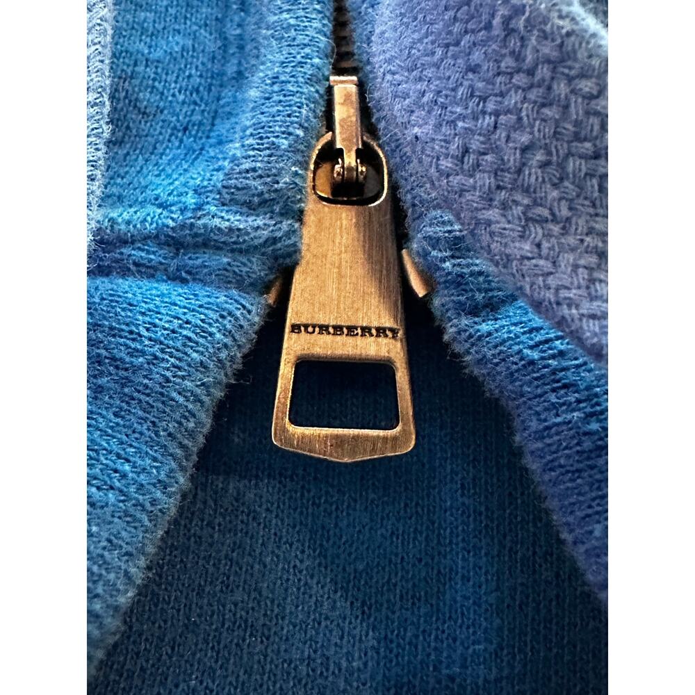 Burberry Brit Blue Zip Hoodie SP Quiet Luxury Designer Athleisure Check Lined - Picture 4 of 11